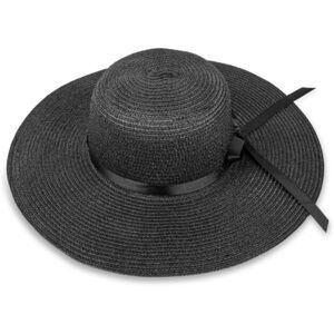 Straw sun hat with Large brim and bow